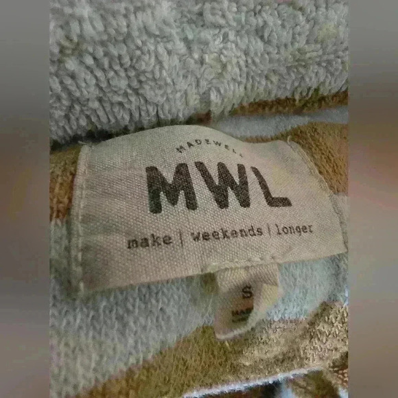 Madewell Womens Earrhen Clay Striped MWL Loop Terry Notched Sweatshirt - Picture 12 of 12